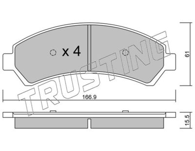 7370 TRUSTING Комплект тормозных колодок, дисковый тормоз