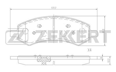 BS2383 ZEKKERT Комплект тормозных колодок, дисковый тормоз