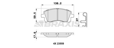 AB0288 BRAXIS Комплект тормозных колодок, дисковый тормоз