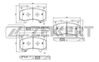 BS2542 ZEKKERT Комплект тормозных колодок, дисковый тормоз