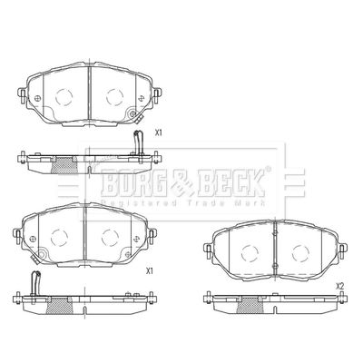 BBP2637 BORG & BECK Комплект тормозных колодок, дисковый тормоз