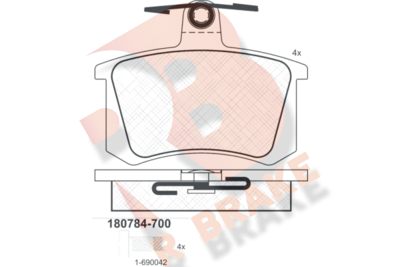 RB0784700 R BRAKE Комплект тормозных колодок, дисковый тормоз