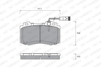 1511296 WEEN Комплект тормозных колодок, дисковый тормоз