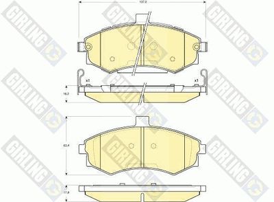 6133789 GIRLING Комплект тормозных колодок, дисковый тормоз