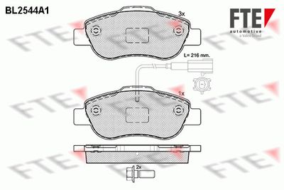 BL2544A1 FTE Комплект тормозных колодок, дисковый тормоз