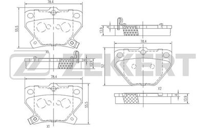 BS1267 ZEKKERT Комплект тормозных колодок, дисковый тормоз