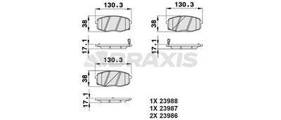 AB0053 BRAXIS Комплект тормозных колодок, дисковый тормоз