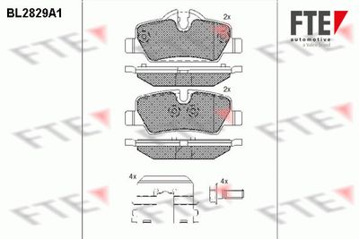 BL2829A1 FTE Комплект тормозных колодок, дисковый тормоз