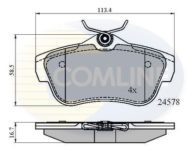 CBP01622 COMLINE Комплект тормозных колодок, дисковый тормоз