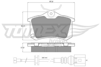 TX1615 TOMEX Brakes Комплект тормозных колодок, дисковый тормоз