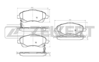 BS2711 ZEKKERT Комплект тормозных колодок, дисковый тормоз