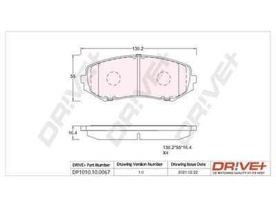 DP1010100067 Dr!ve+ Комплект тормозных колодок, дисковый тормоз