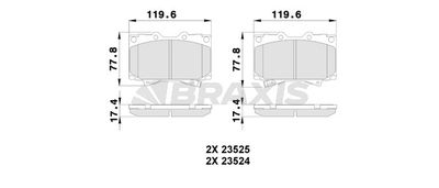 AB0227 BRAXIS Комплект тормозных колодок, дисковый тормоз