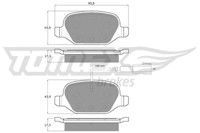 TX12703 TOMEX Brakes Комплект тормозных колодок, дисковый тормоз