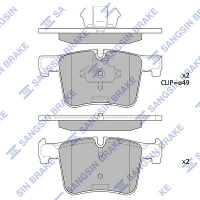 SP2344 Hi-Q Комплект тормозных колодок, дисковый тормоз