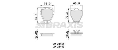 AA0492 BRAXIS Комплект тормозных колодок, дисковый тормоз