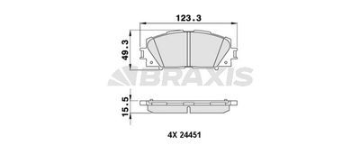 AA0238 BRAXIS Комплект тормозных колодок, дисковый тормоз