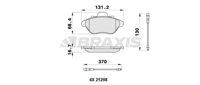 AB0456 BRAXIS Комплект тормозных колодок, дисковый тормоз