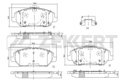 BS1236 ZEKKERT Комплект тормозных колодок, дисковый тормоз