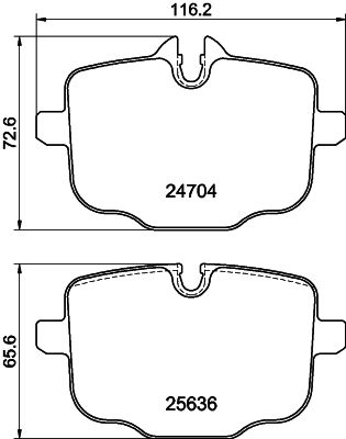 8DB355024921 HELLA Комплект тормозных колодок, дисковый тормоз