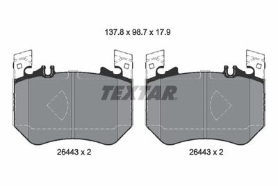 2644301 TEXTAR Комплект тормозных колодок, дисковый тормоз