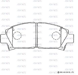 SN666P ADVICS Комплект тормозных колодок, дисковый тормоз