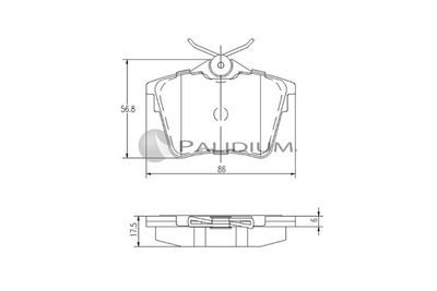 P11175 ASHUKI by Palidium Комплект тормозных колодок, дисковый тормоз