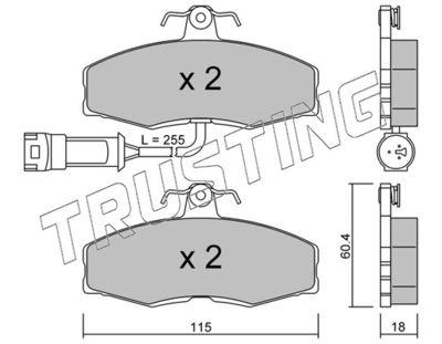 0411 TRUSTING Комплект тормозных колодок, дисковый тормоз