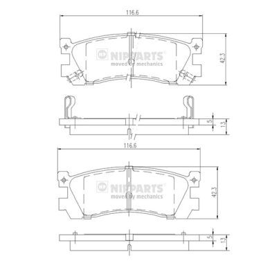 J3613005 NIPPARTS Комплект тормозных колодок, дисковый тормоз