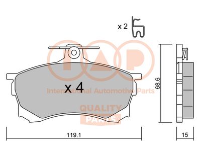 70412080P IAP QUALITY PARTS Комплект тормозных колодок, дисковый тормоз