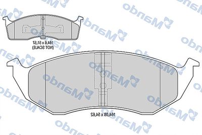 MBF015438 MANDO Комплект тормозных колодок, дисковый тормоз