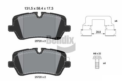 BPD1344 BENDIX Braking Комплект тормозных колодок, дисковый тормоз