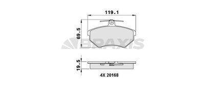 AA0040 BRAXIS Комплект тормозных колодок, дисковый тормоз