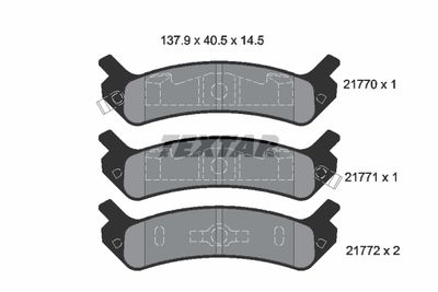 2177001 TEXTAR Комплект тормозных колодок, дисковый тормоз