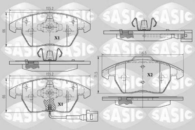 6216004 SASIC Комплект тормозных колодок, дисковый тормоз