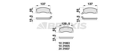 AB0444 BRAXIS Комплект тормозных колодок, дисковый тормоз