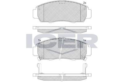 181543203 ICER Комплект тормозных колодок, дисковый тормоз