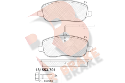 RB1553701 R BRAKE Комплект тормозных колодок, дисковый тормоз