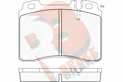 RB0861200 R BRAKE Комплект тормозных колодок, дисковый тормоз