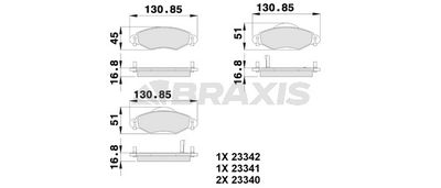 AB0120 BRAXIS Комплект тормозных колодок, дисковый тормоз