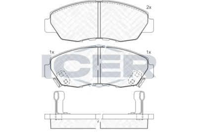 181329 ICER Комплект тормозных колодок, дисковый тормоз
