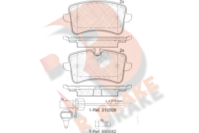 RB1986203 R BRAKE Комплект тормозных колодок, дисковый тормоз