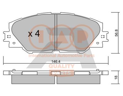 70417055P IAP QUALITY PARTS Комплект тормозных колодок, дисковый тормоз