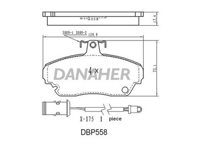 DBP558 DANAHER Комплект тормозных колодок, дисковый тормоз