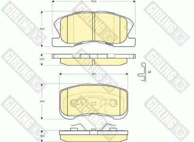 6132669 GIRLING Комплект тормозных колодок, дисковый тормоз