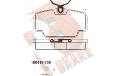 RB0419700 R BRAKE Комплект тормозных колодок, дисковый тормоз