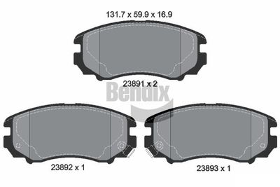 BPD1324 BENDIX Braking Комплект тормозных колодок, дисковый тормоз