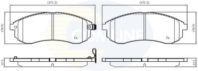 CBP31749 COMLINE Комплект тормозных колодок, дисковый тормоз