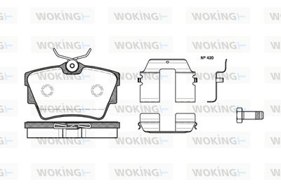 P491320 WOKING Комплект тормозных колодок, дисковый тормоз