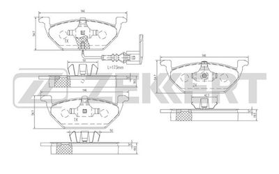 BS1138 ZEKKERT Комплект тормозных колодок, дисковый тормоз